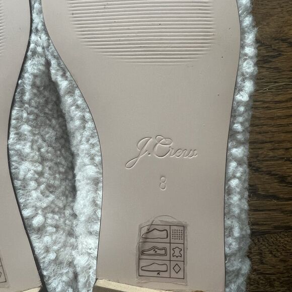 J. Crew Sherpa Flats with Elastic in Dusty Ivory BD448 Women's Size 8 - Picture 9 of 12
